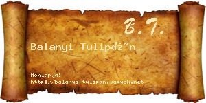 Balanyi Tulipán névjegykártya